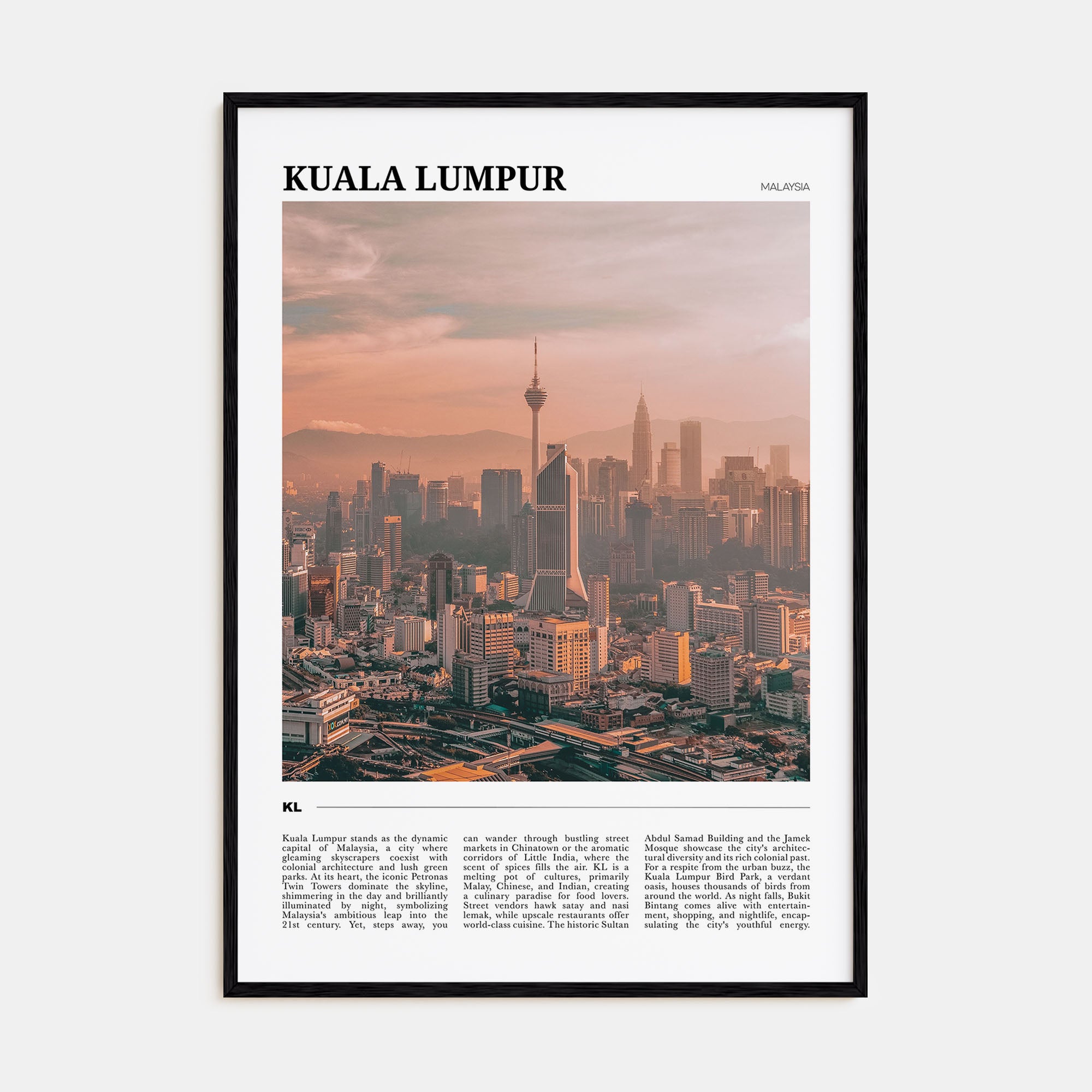 Kuala Lumpur Travel Color Poster