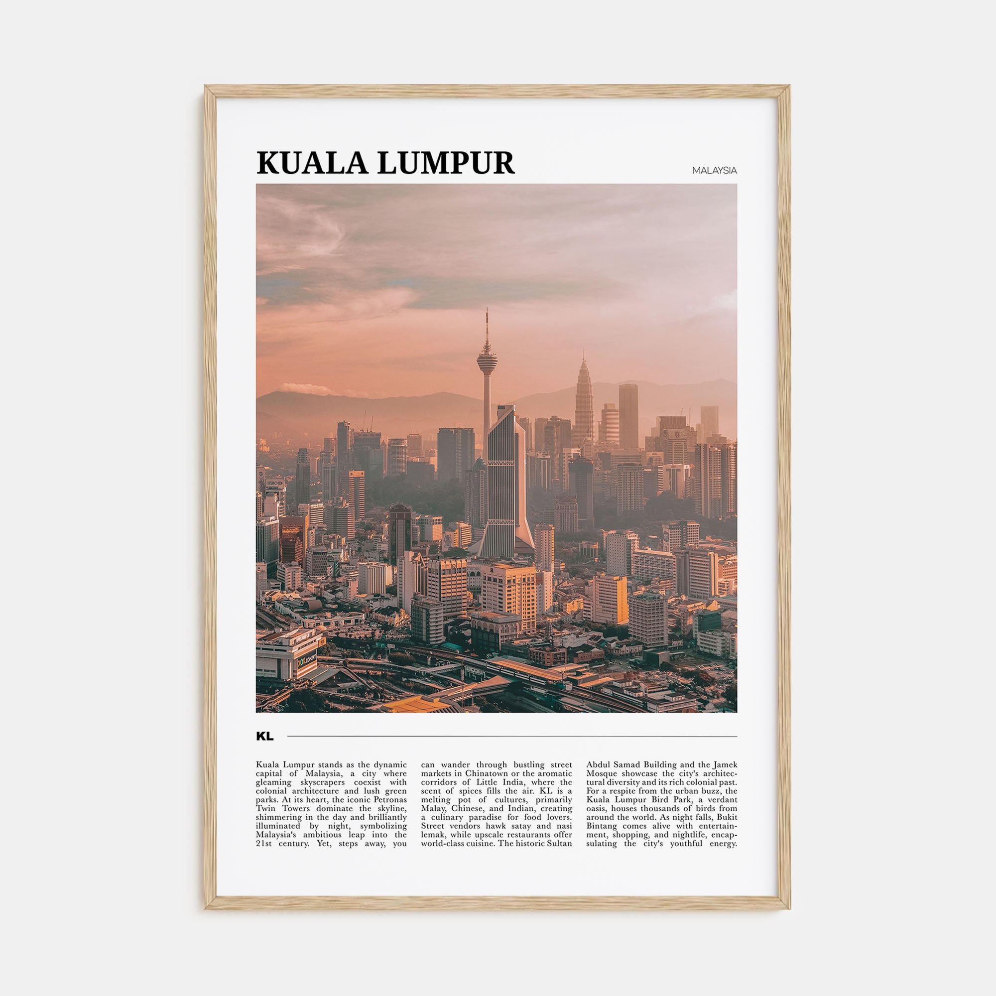 Kuala Lumpur Travel Color Poster