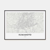 Kumamoto Map Landscape Poster