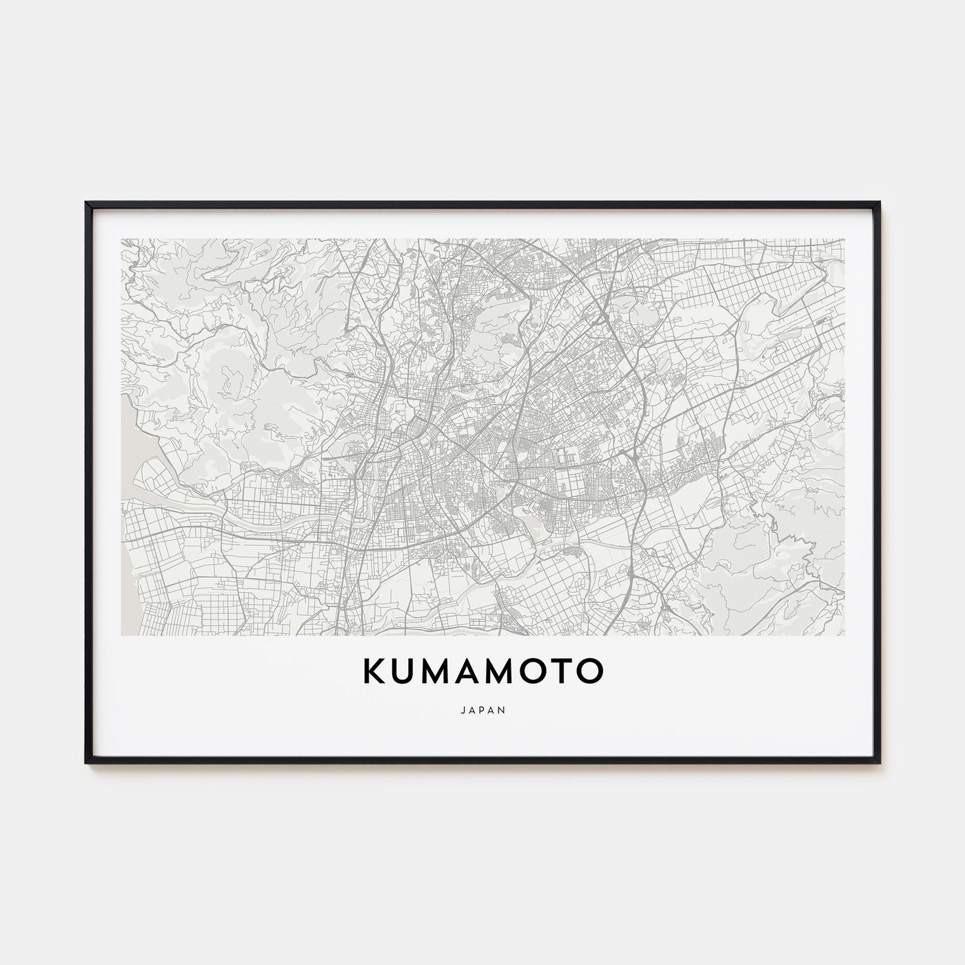 Kumamoto Map Landscape Poster