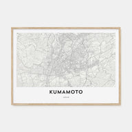 Kumamoto Map Landscape Poster