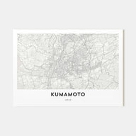 Kumamoto Map Landscape Poster