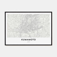 Kumamoto Map Landscape Poster