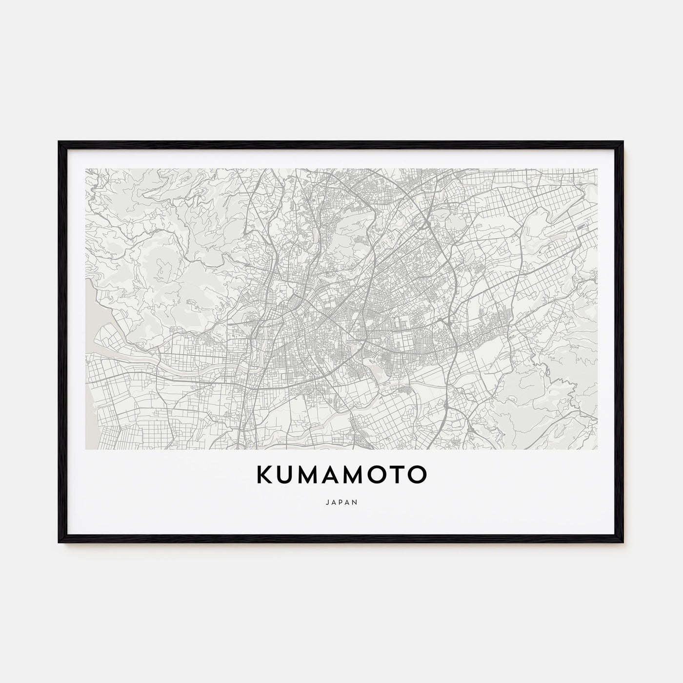 Kumamoto Map Landscape Poster