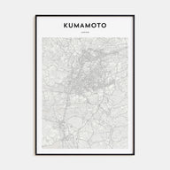 Kumamoto Map Portrait Poster