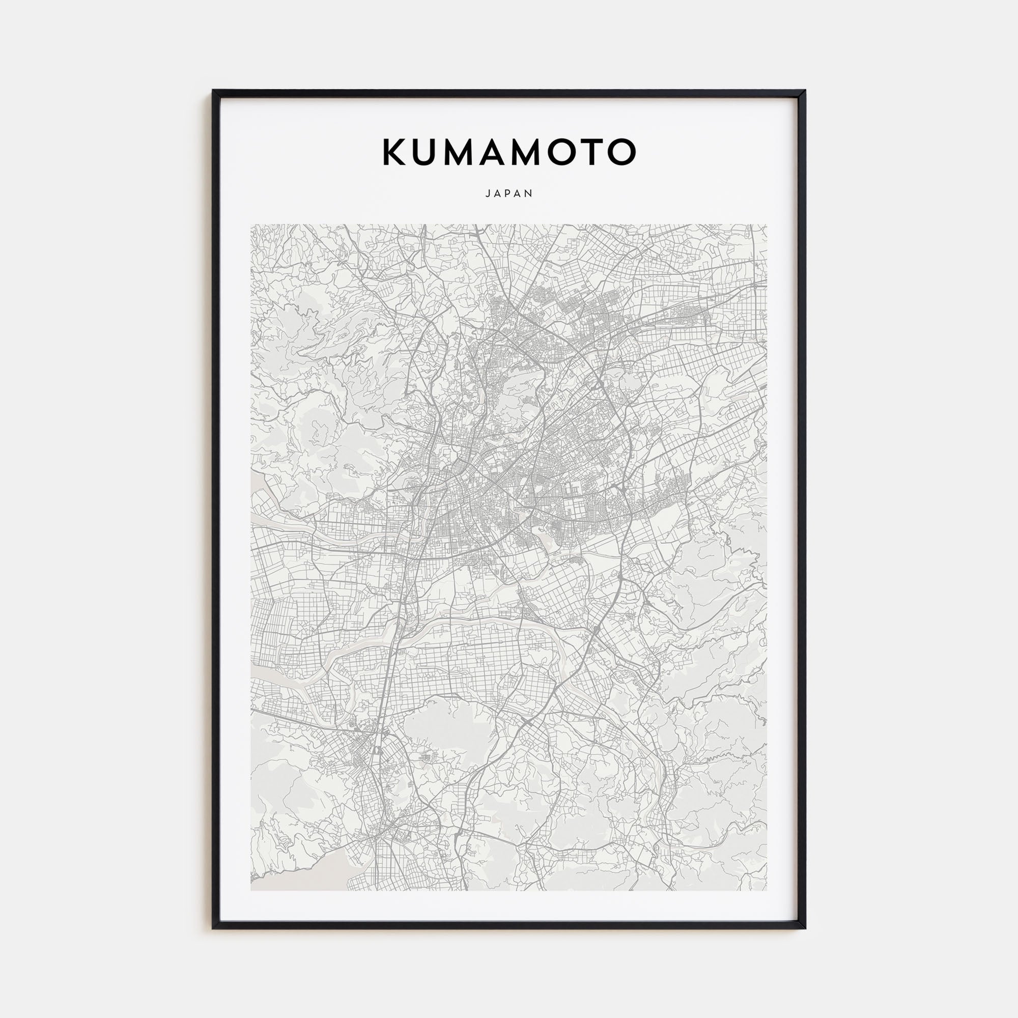 Kumamoto Map Portrait Poster