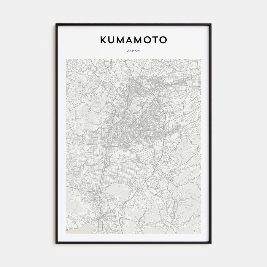 Kumamoto Map Portrait Poster