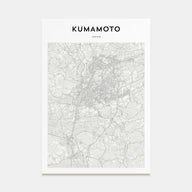 Kumamoto Map Portrait Poster