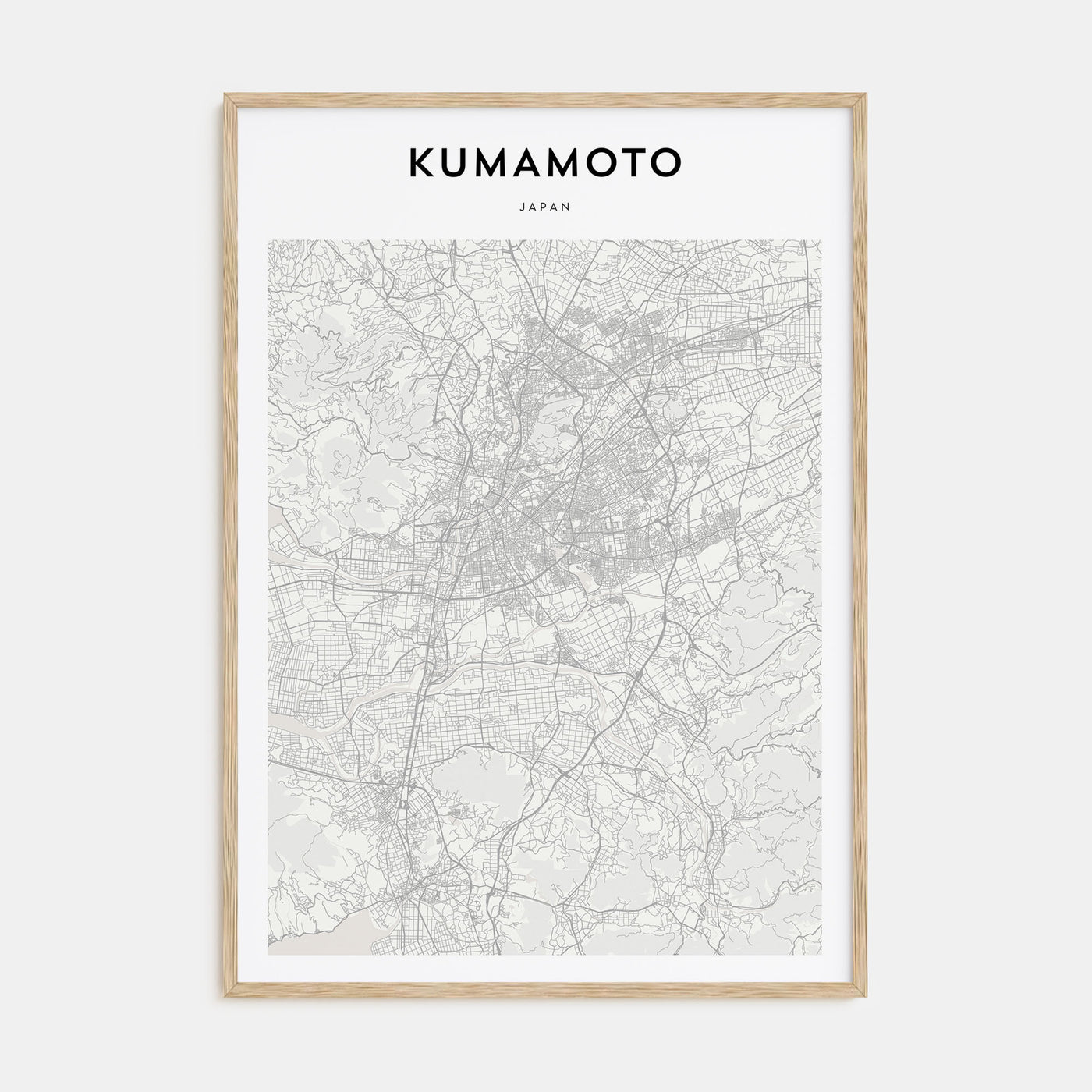 Kumamoto Map Portrait Poster