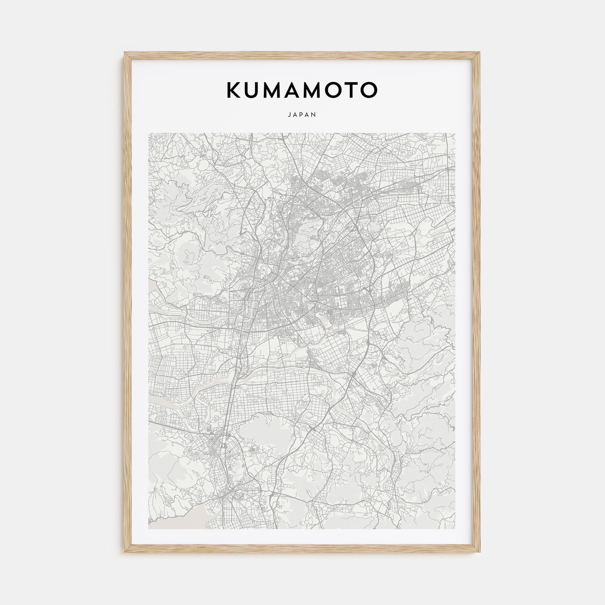Kumamoto Map Portrait Poster