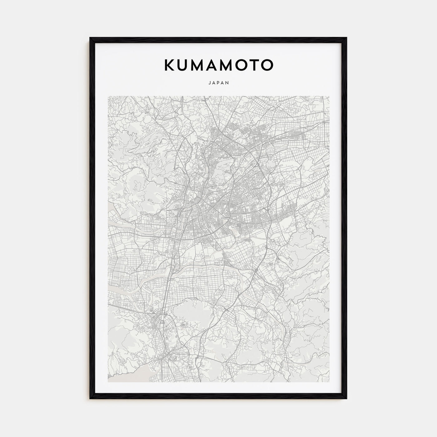 Kumamoto Map Portrait Poster