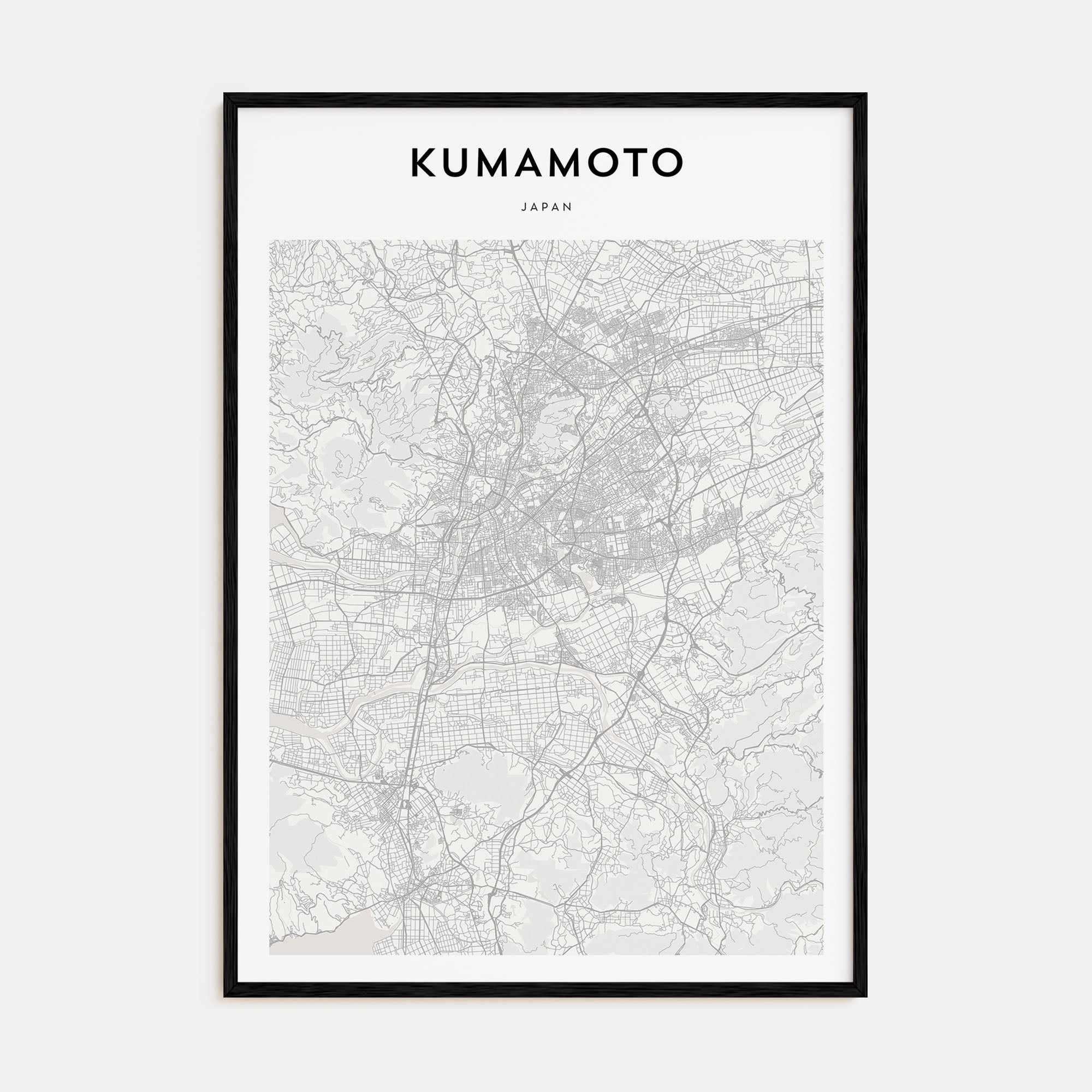 Kumamoto Map Portrait Poster