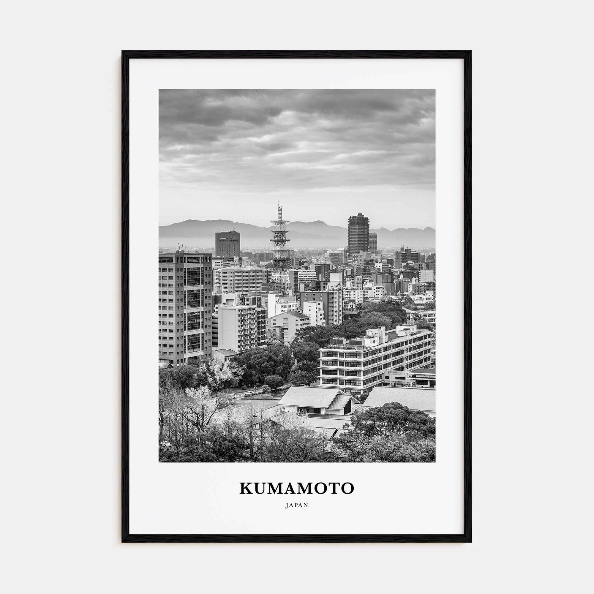 Kumamoto Portrait B&W Poster