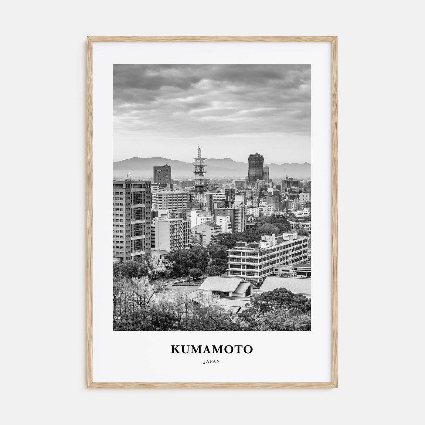 Kumamoto Portrait B&W Poster