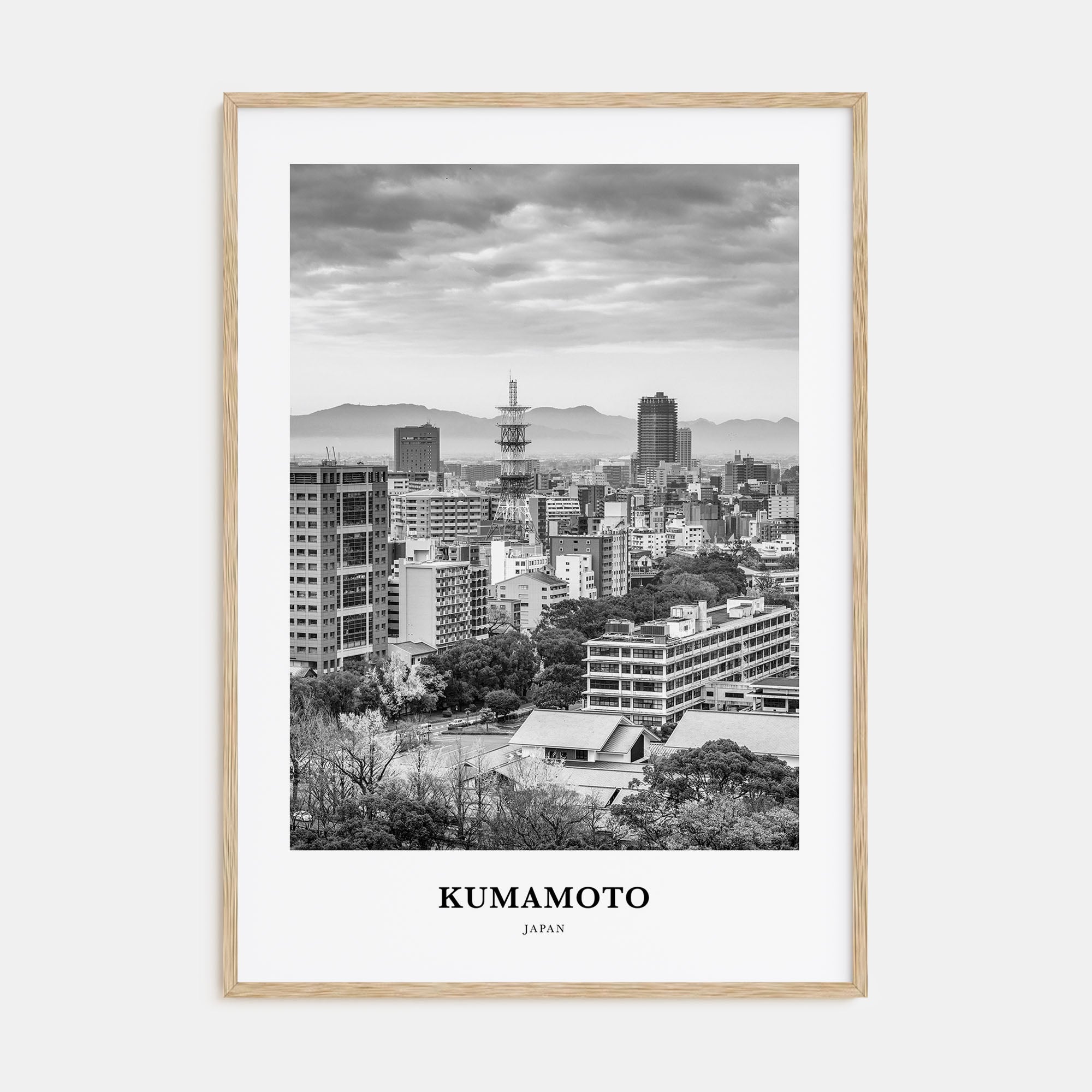 Kumamoto Portrait B&W Poster