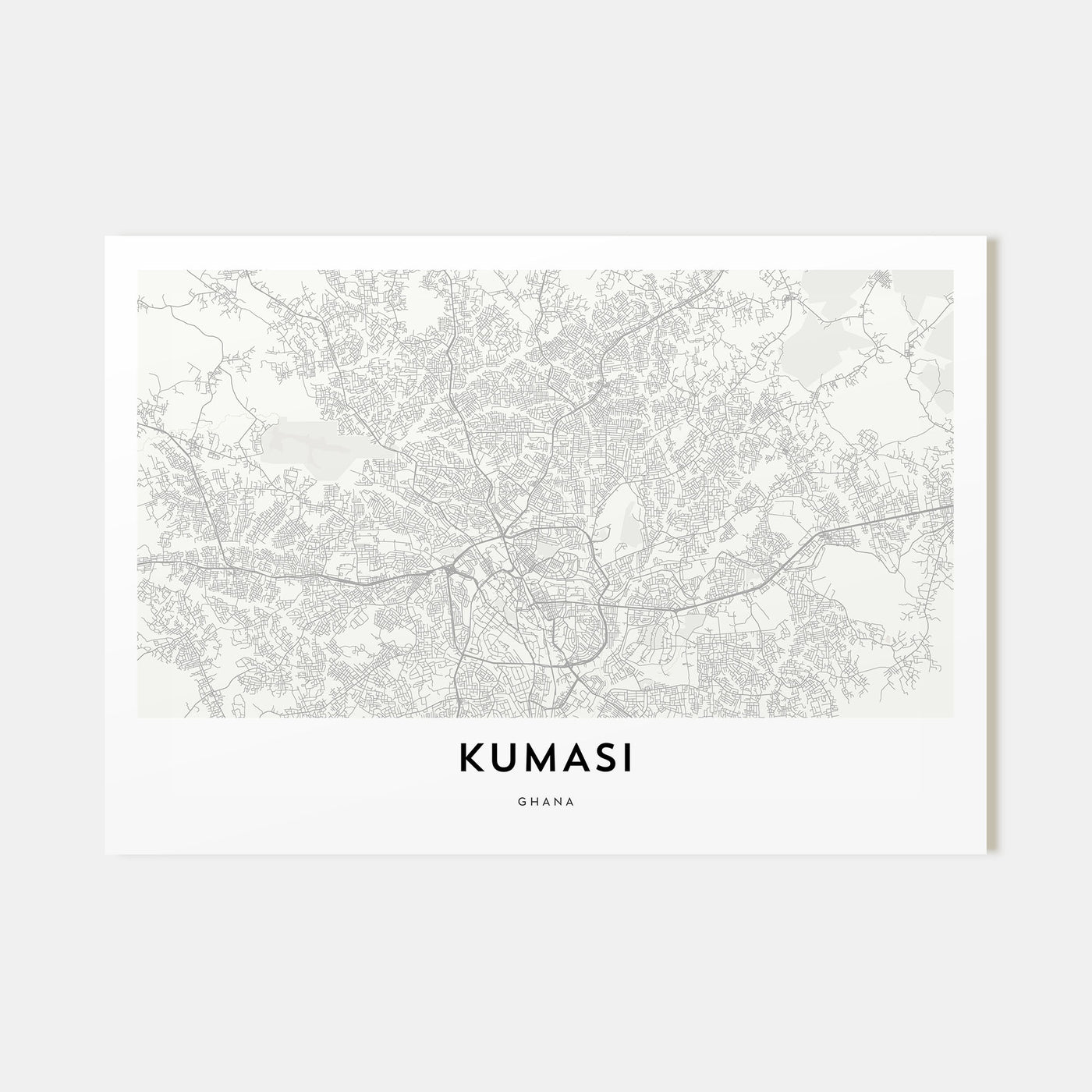 Kumasi Map Landscape Poster