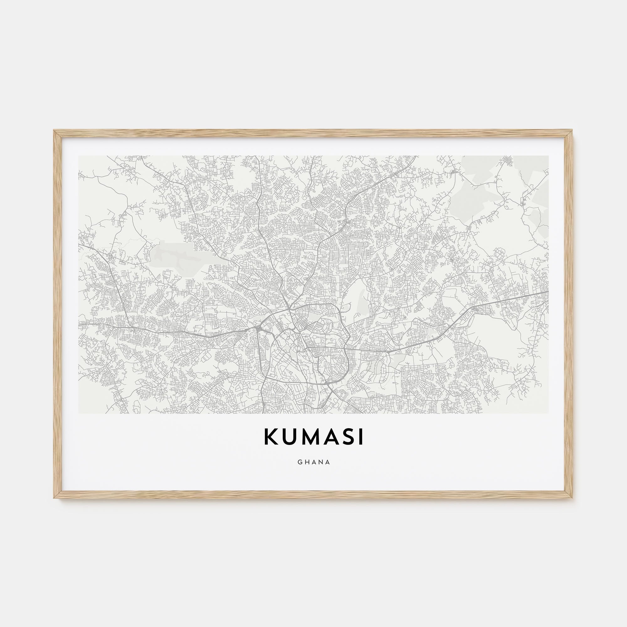 Kumasi Map Landscape Poster