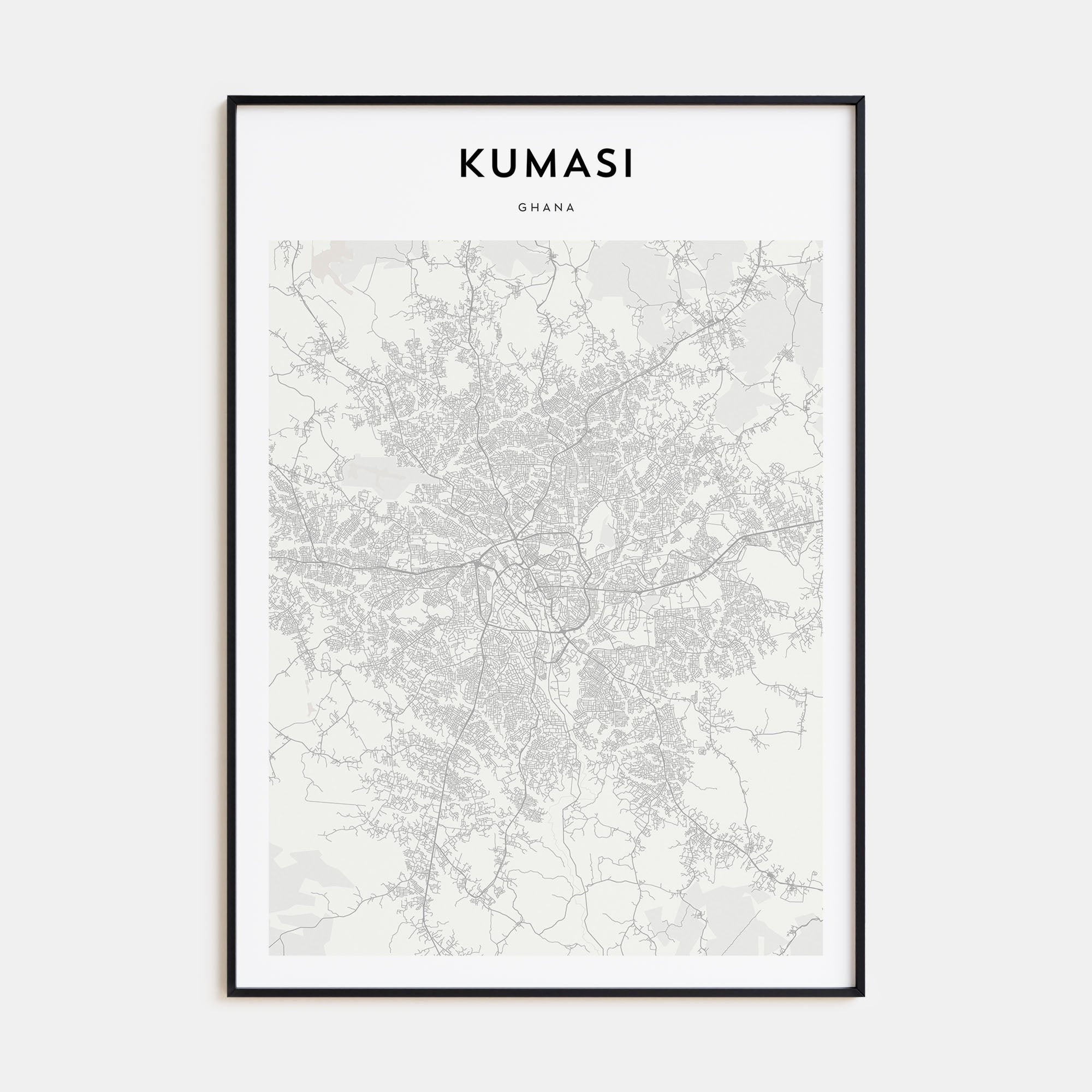 Kumasi Map Portrait Poster