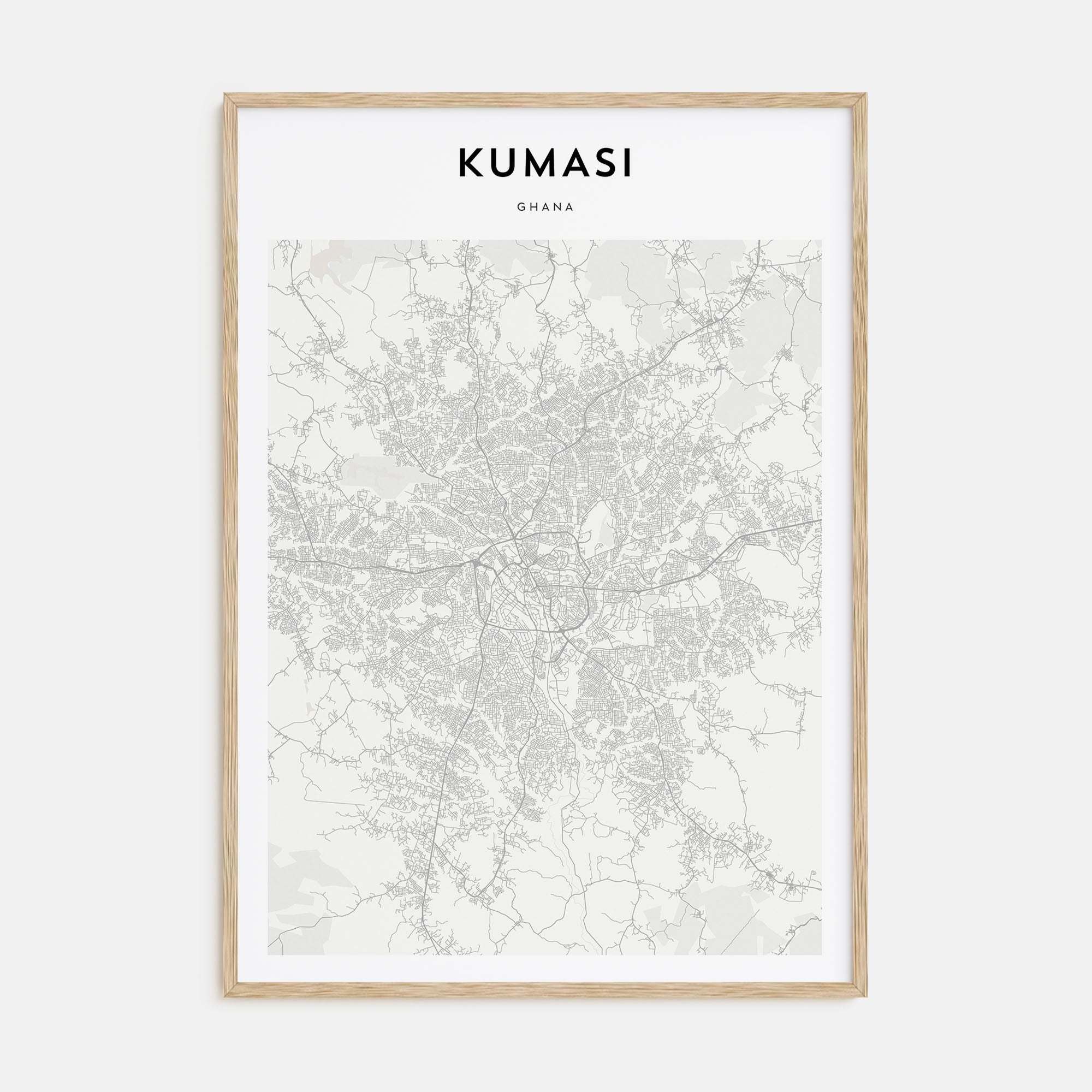 Kumasi Map Portrait Poster