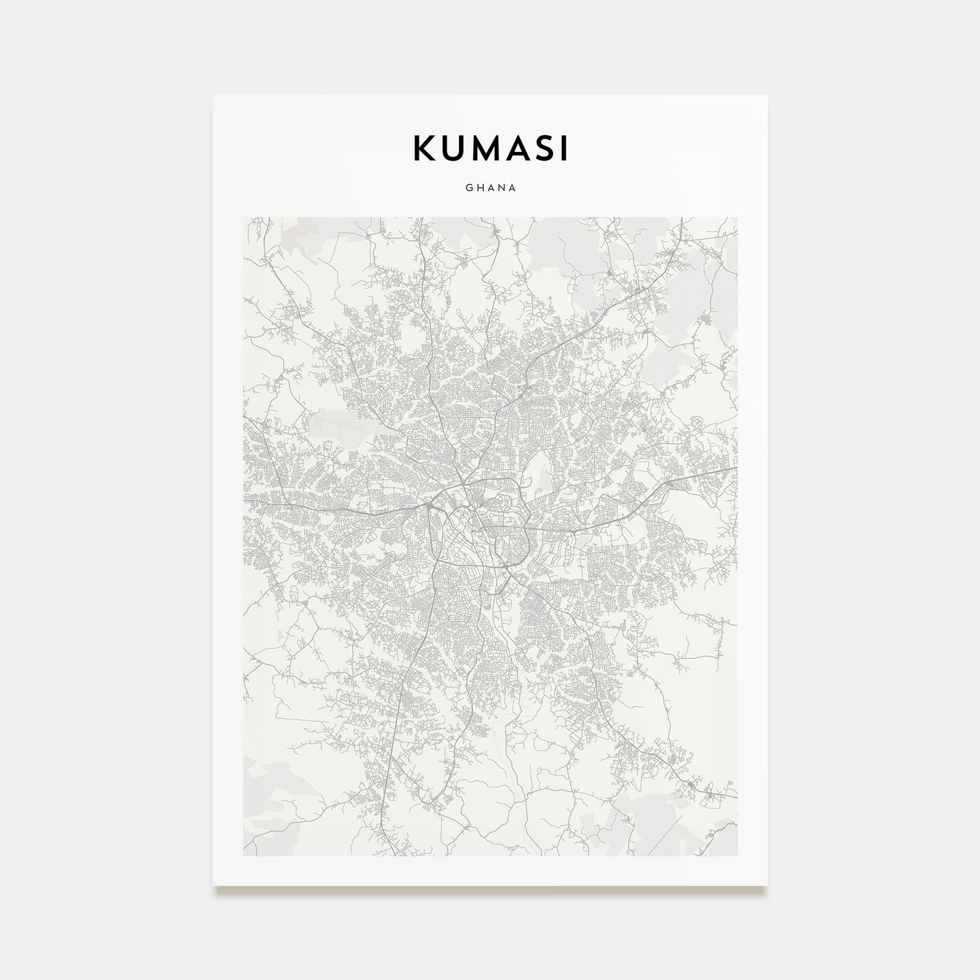 Kumasi Map Portrait Poster