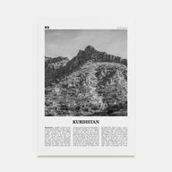 Kurdistan Travel B&W Poster