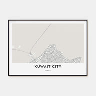 Kuwait City Map Landscape Poster