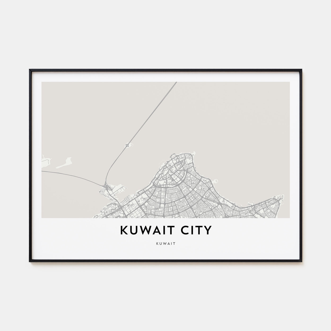 Kuwait City Map Landscape Poster