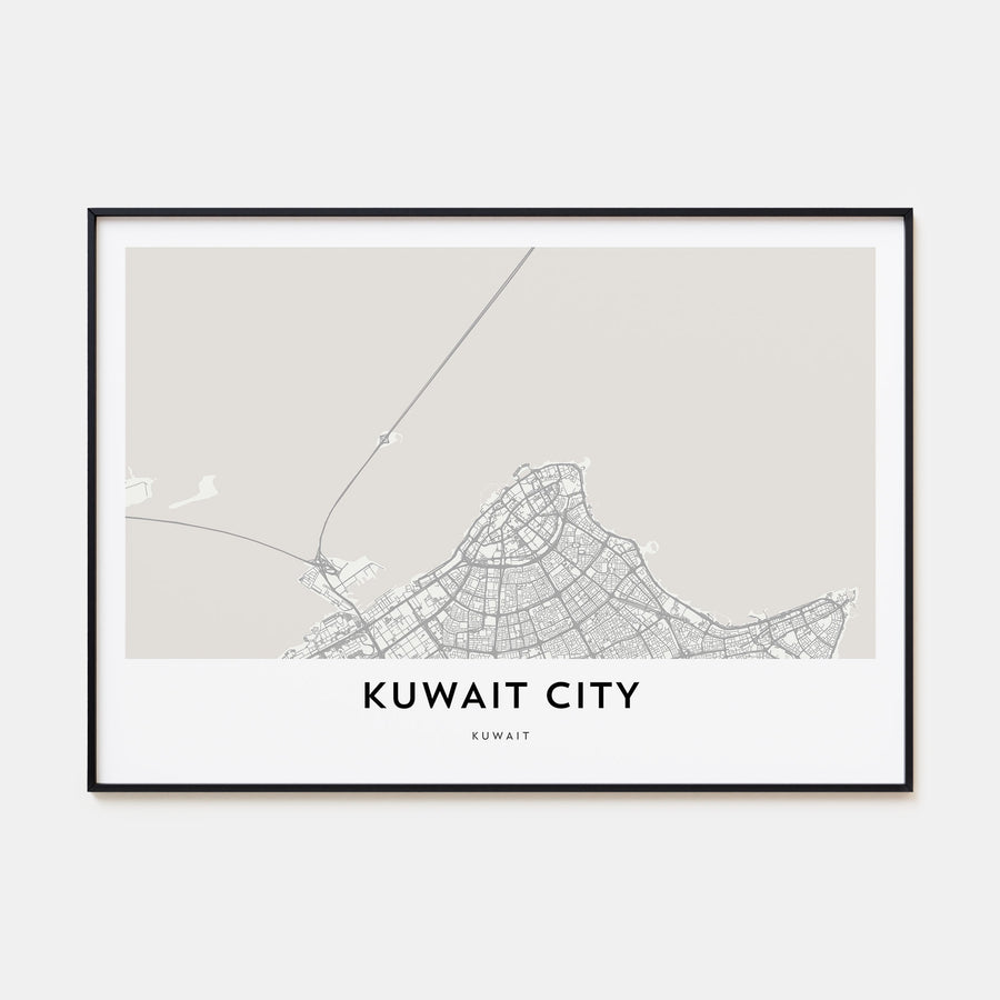 Kuwait City Map Landscape Poster