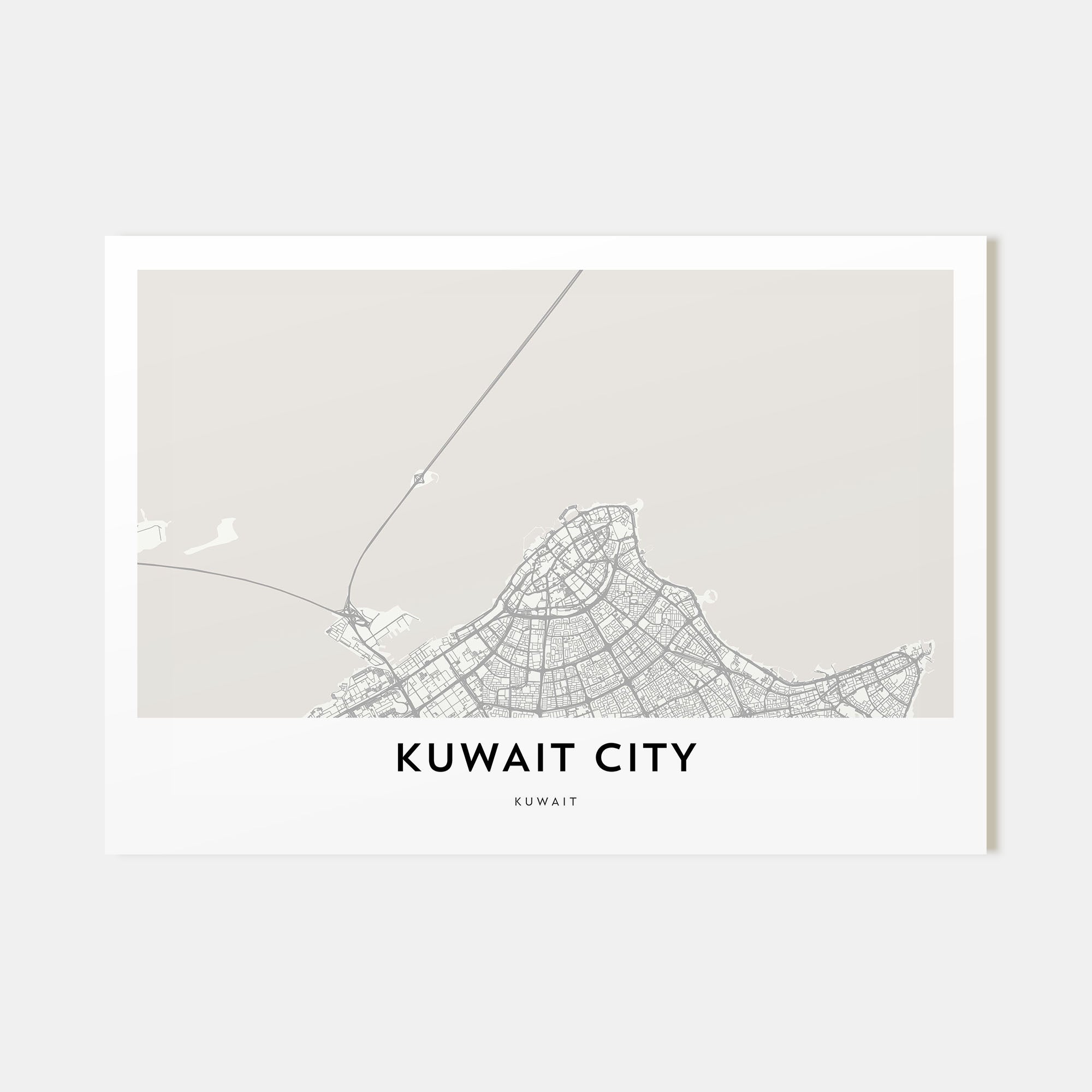 Kuwait City Map Landscape Poster