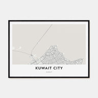 Kuwait City Map Landscape Poster