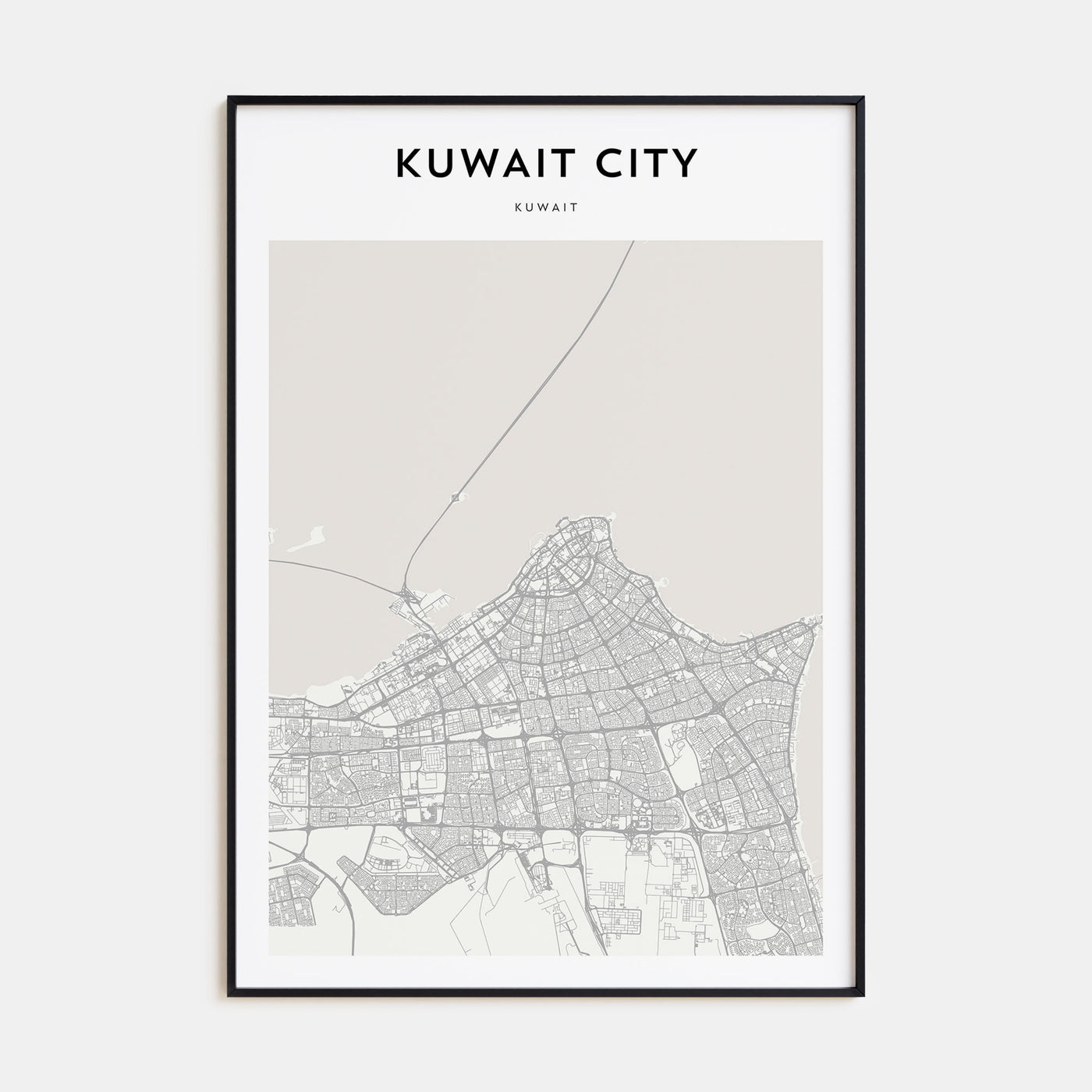 Kuwait City Map Portrait Poster