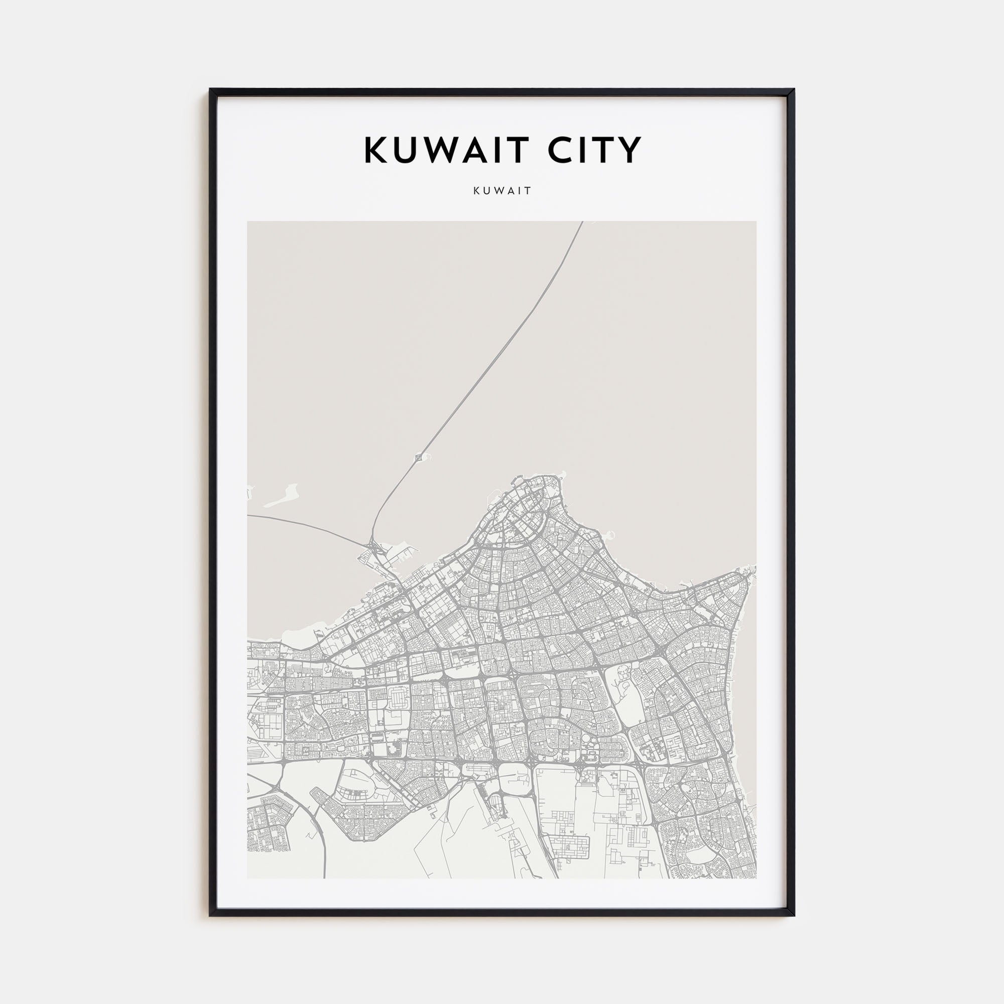Kuwait City Map Portrait Poster