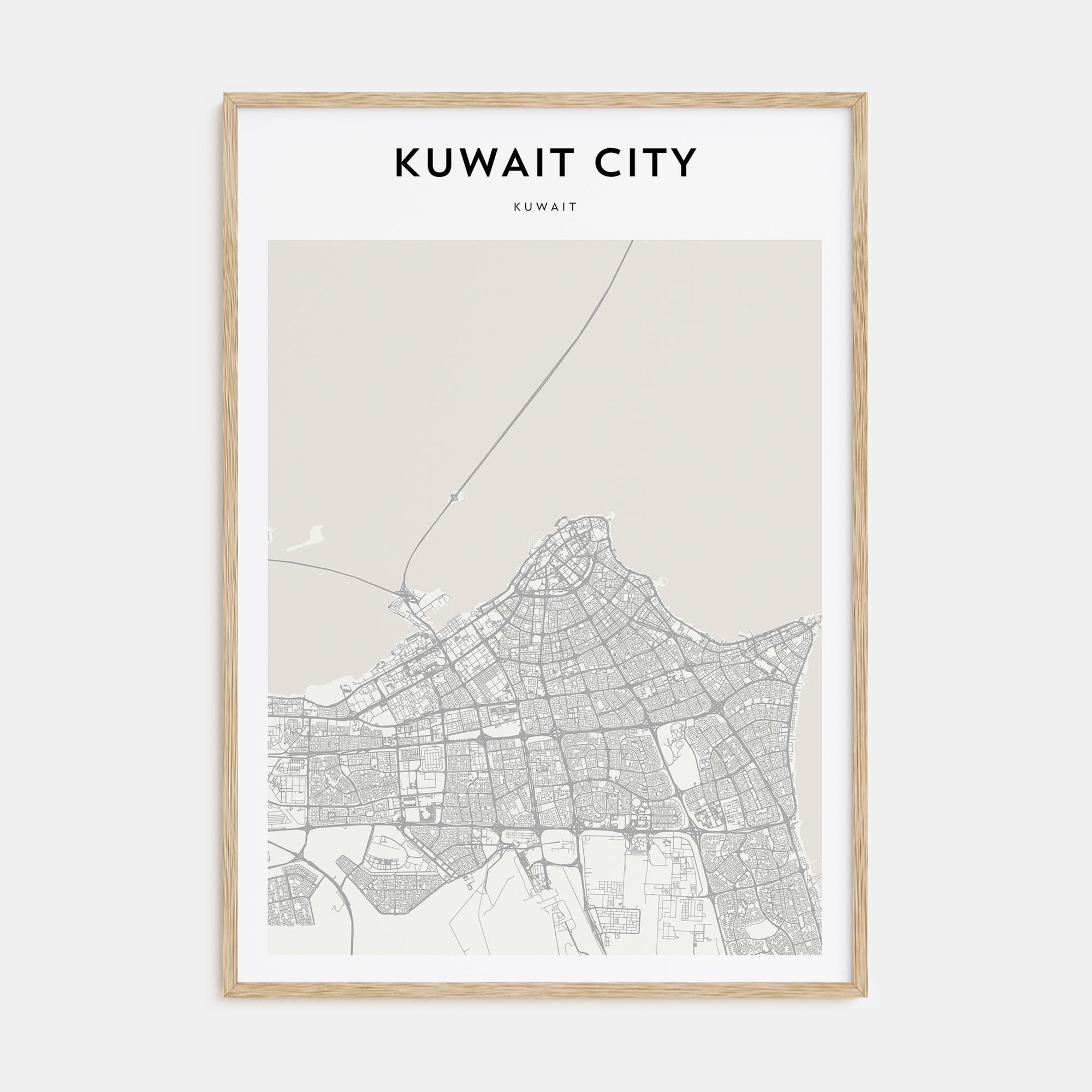 Kuwait City Map Portrait Poster