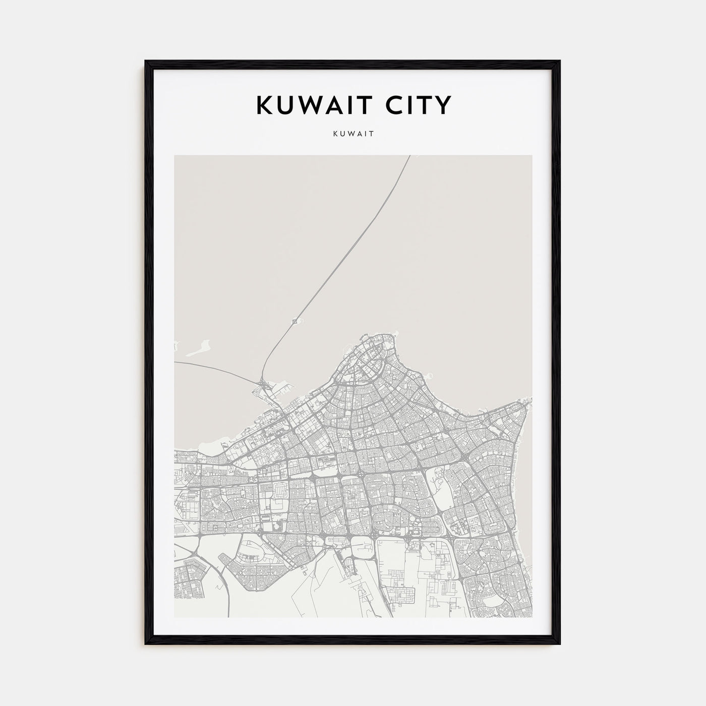 Kuwait City Map Portrait Poster