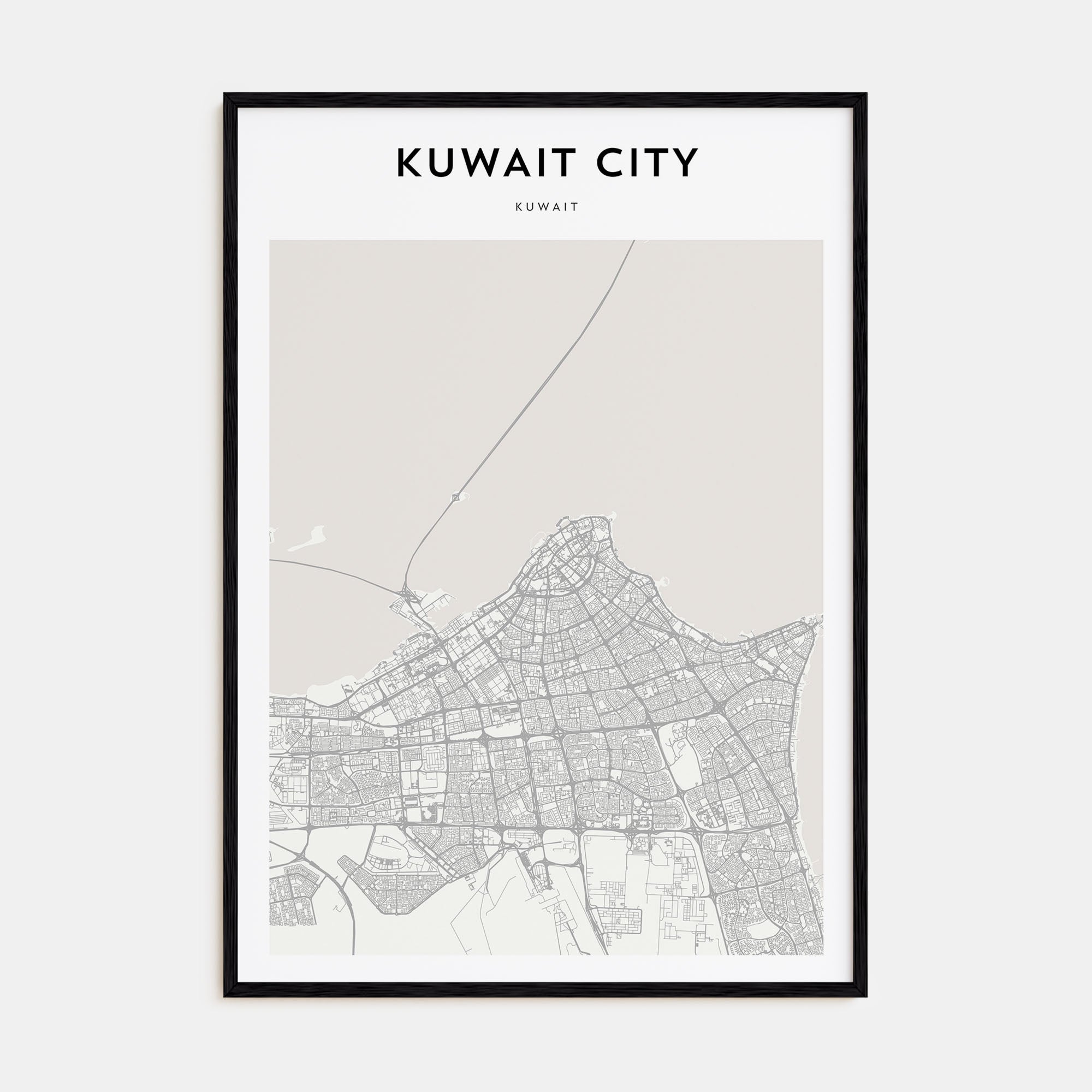 Kuwait City Map Portrait Poster