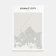 Kuwait City Map Portrait Poster
