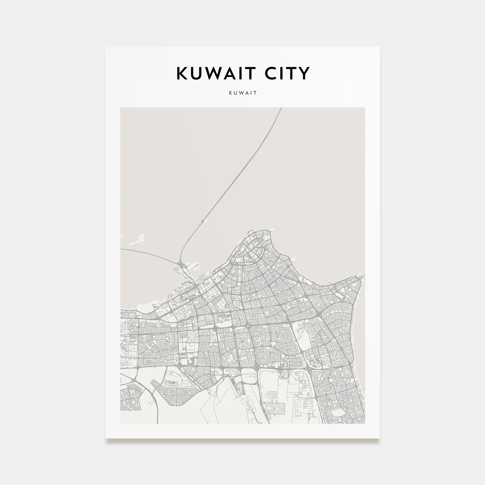 Kuwait City Map Portrait Poster