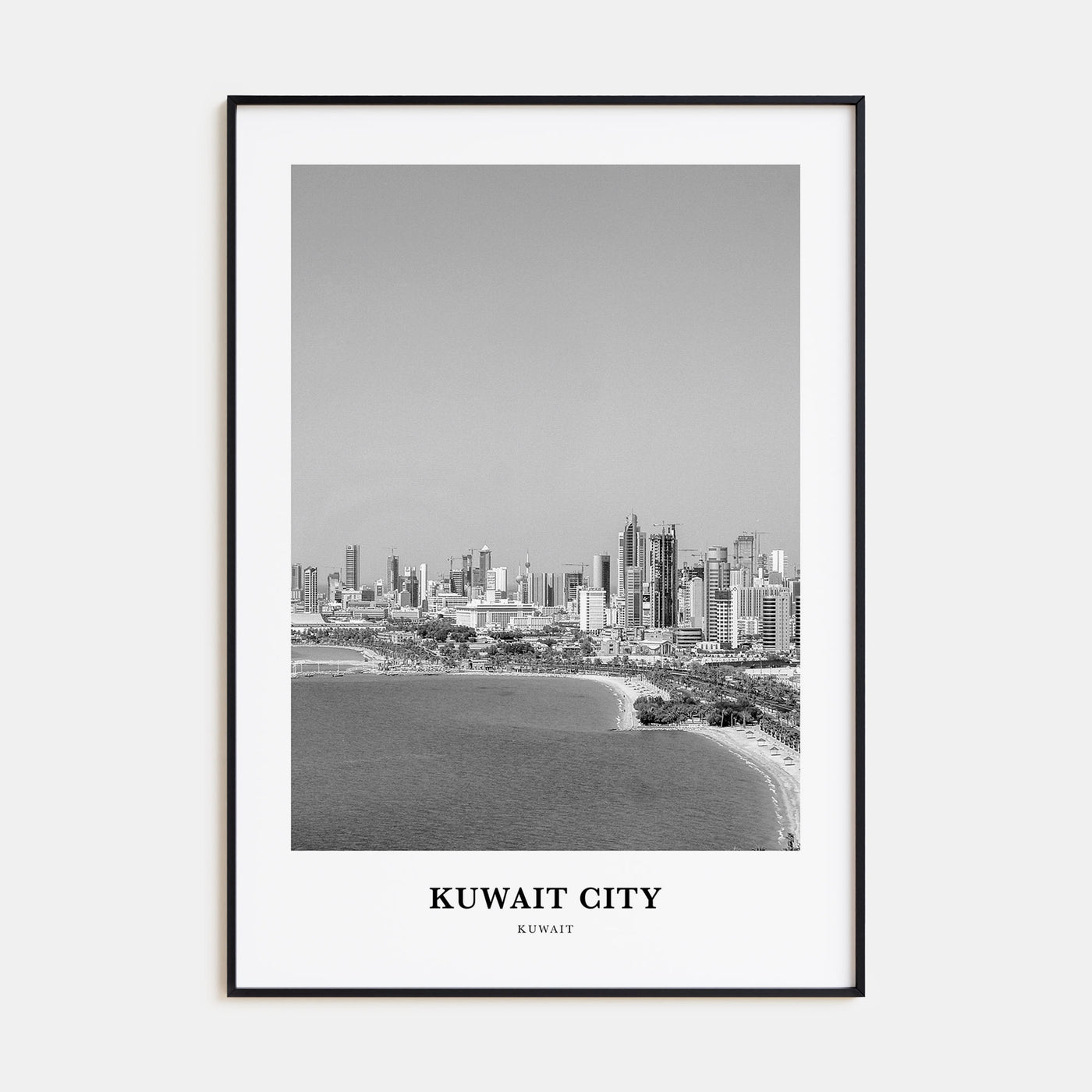 Kuwait City Portrait B&W Poster