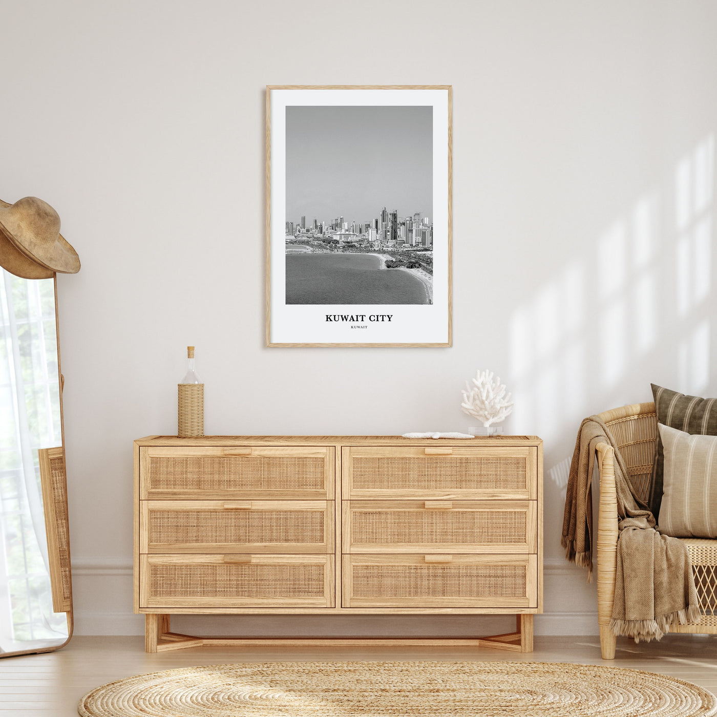 Kuwait City Portrait B&W Poster