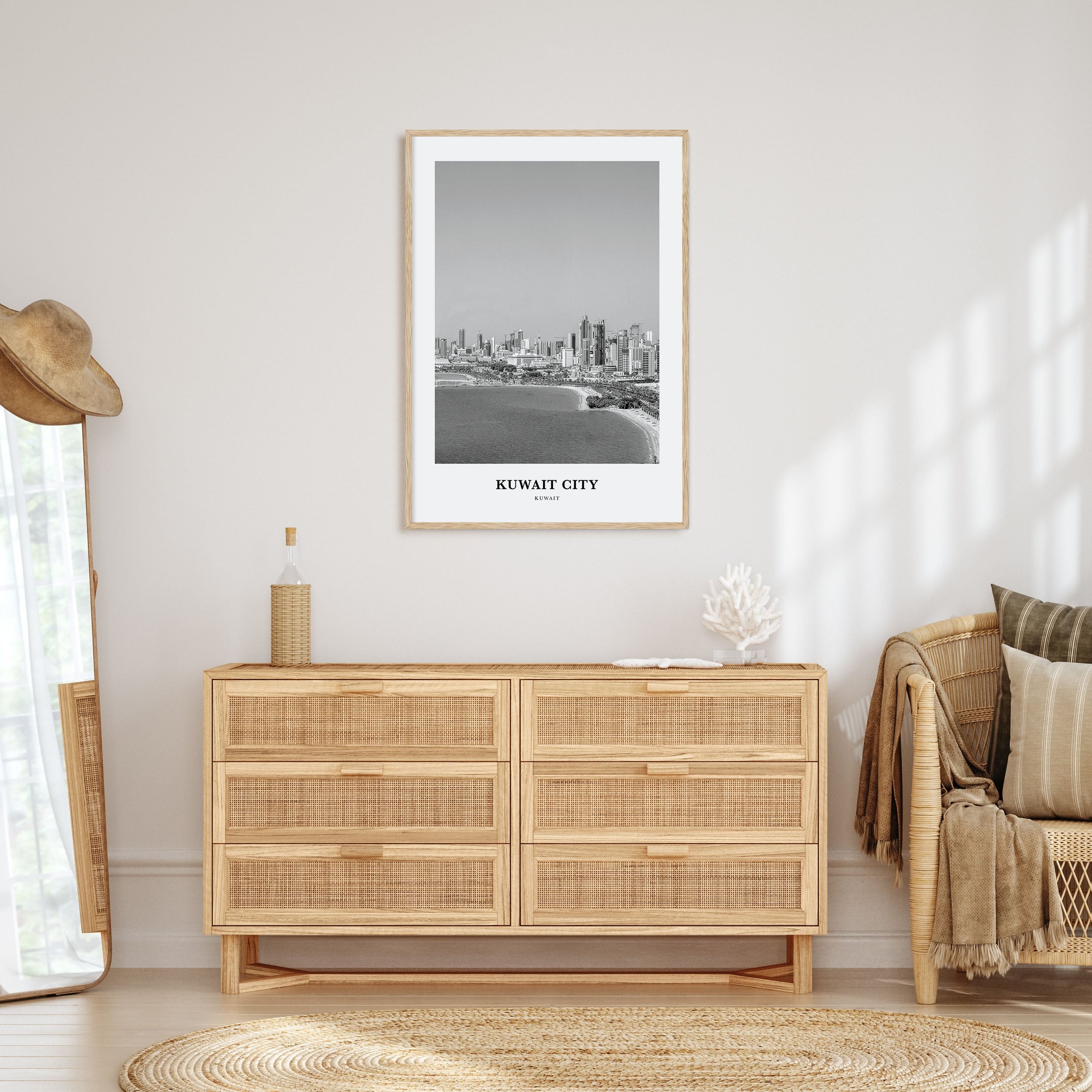 Kuwait City Portrait B&W Poster