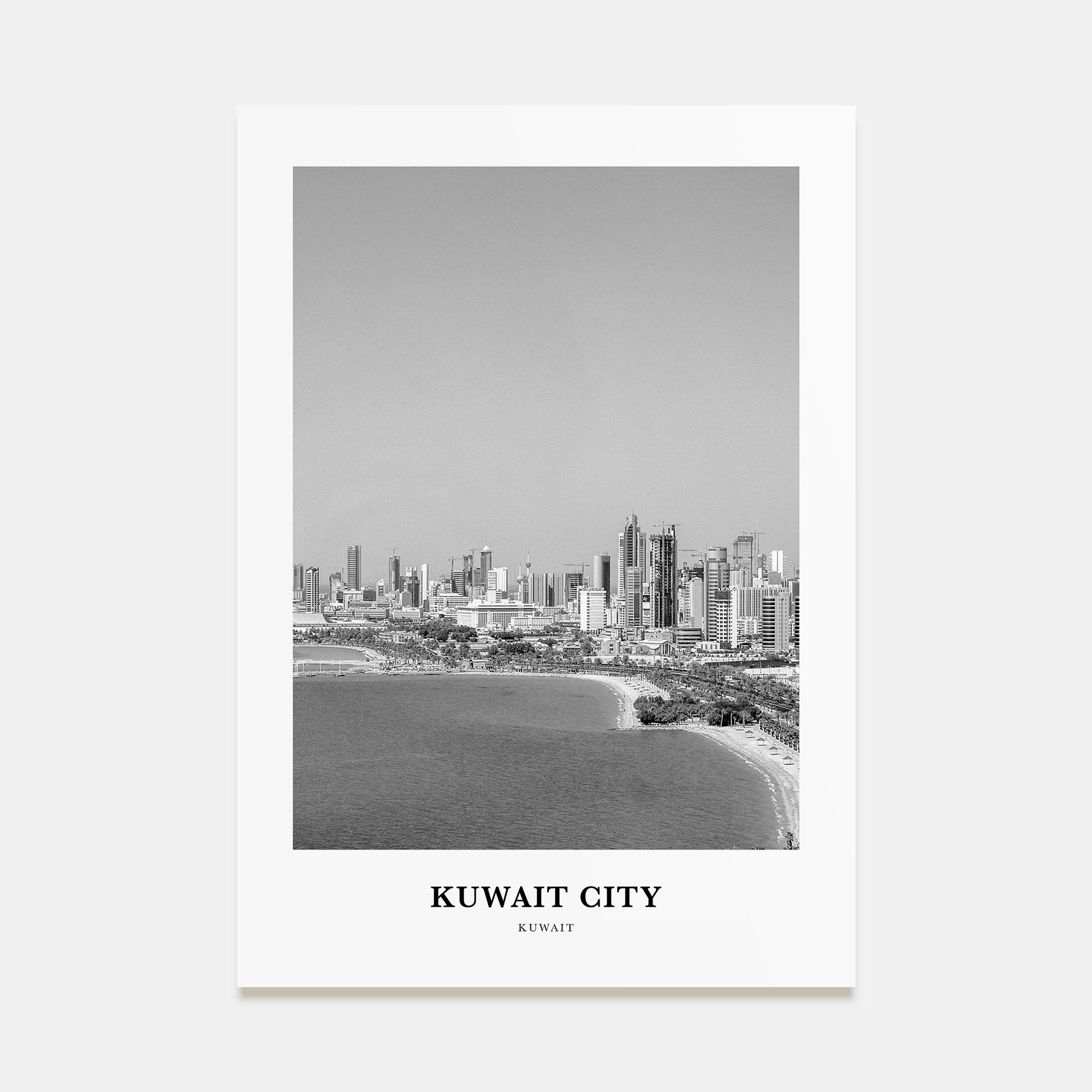 Kuwait City Portrait B&W Poster