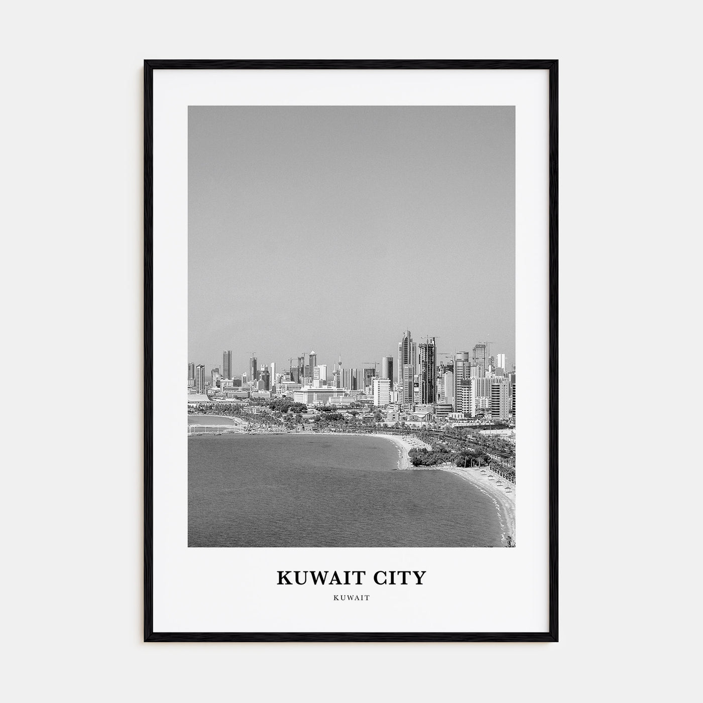 Kuwait City Portrait B&W Poster