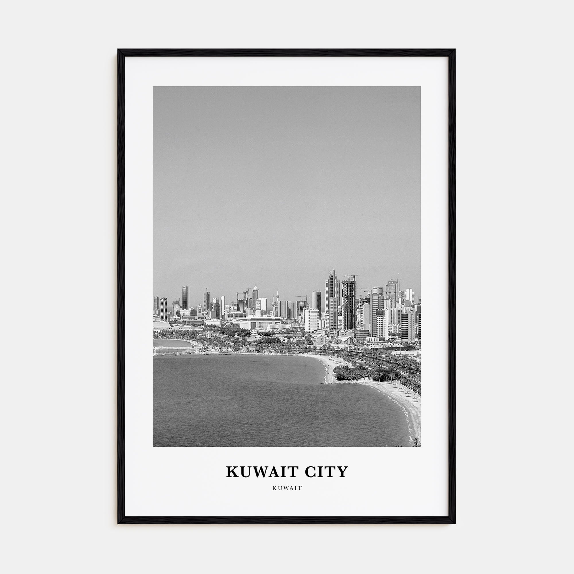 Kuwait City Portrait B&W Poster