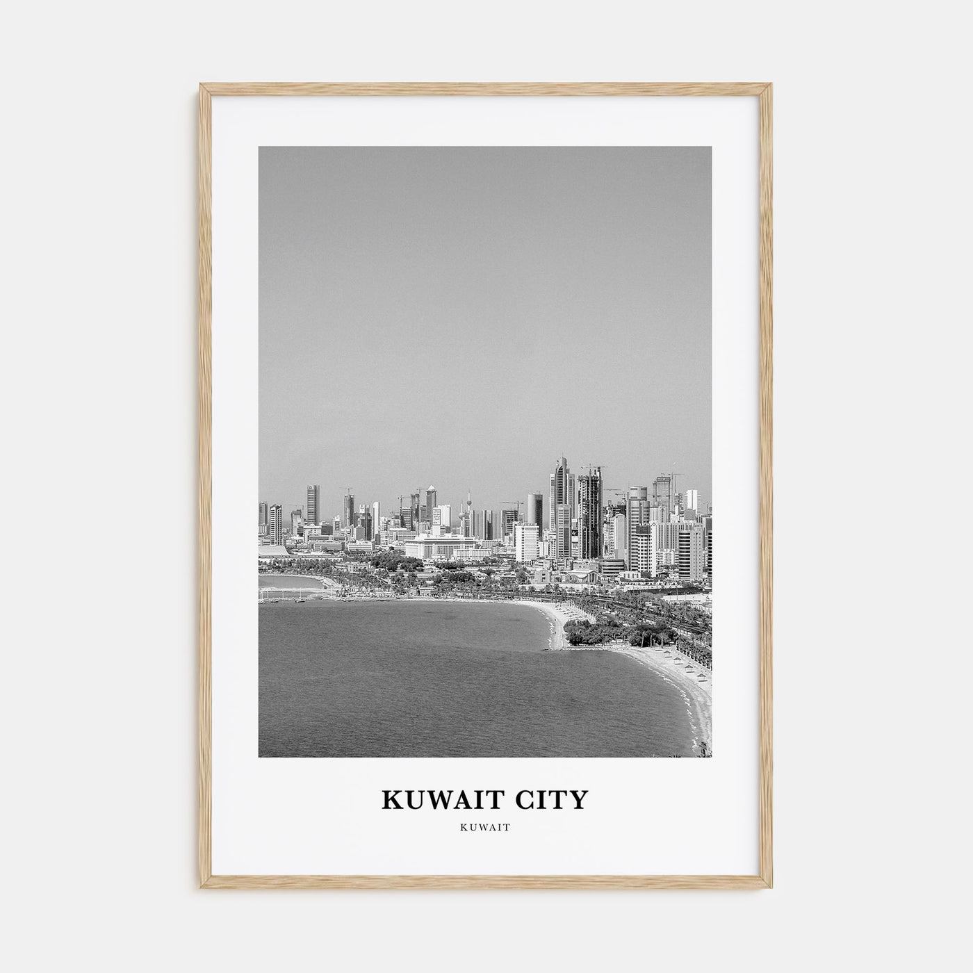 Kuwait City Portrait B&W Poster
