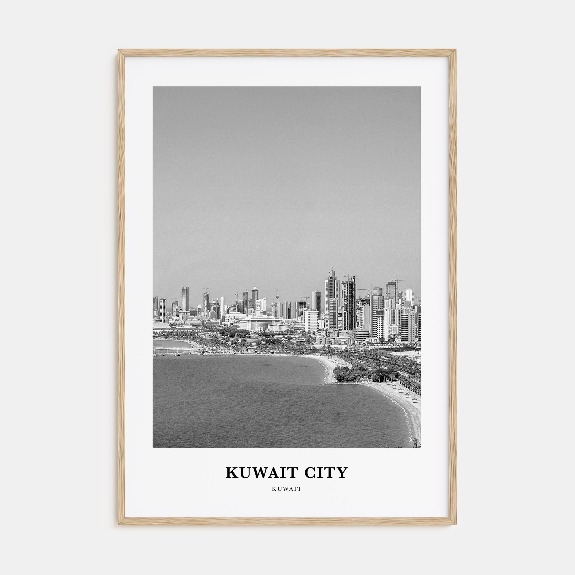 Kuwait City Portrait B&W Poster