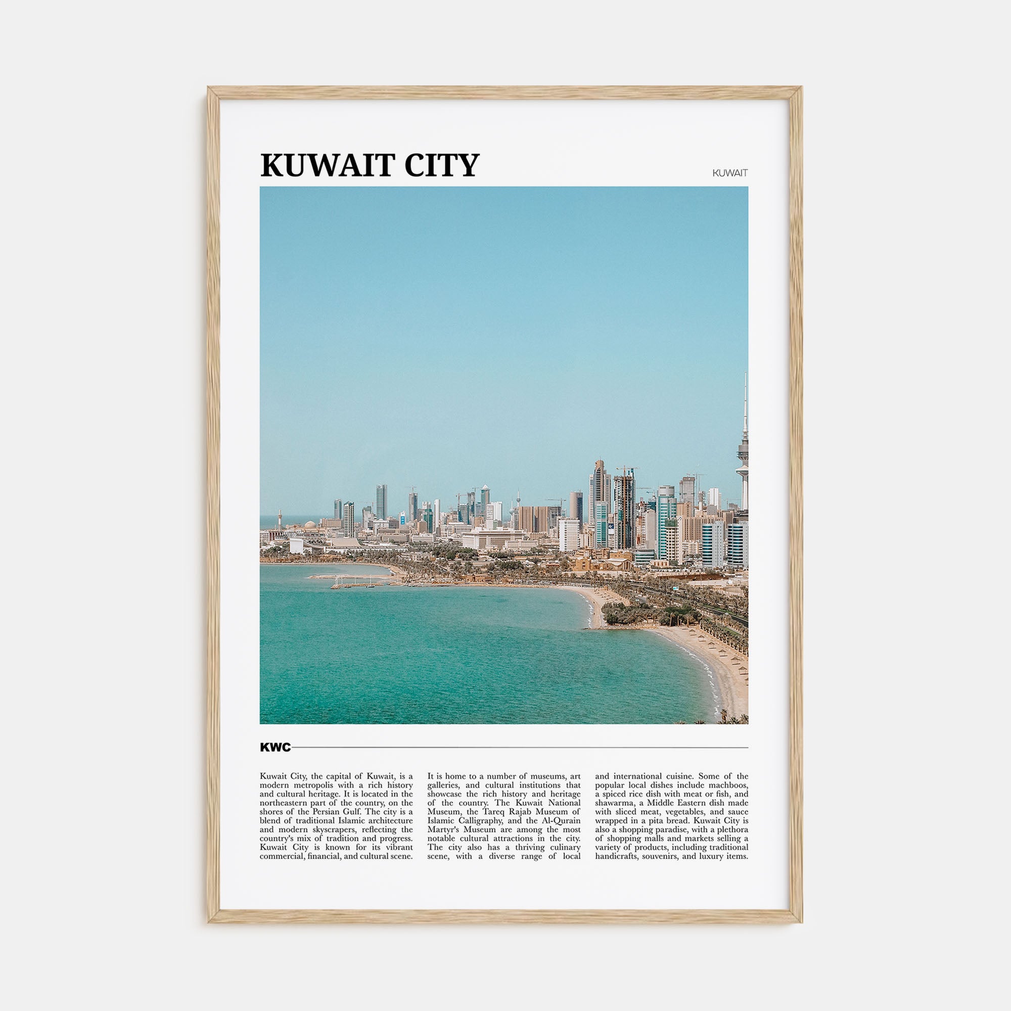 Kuwait City Travel Color Poster