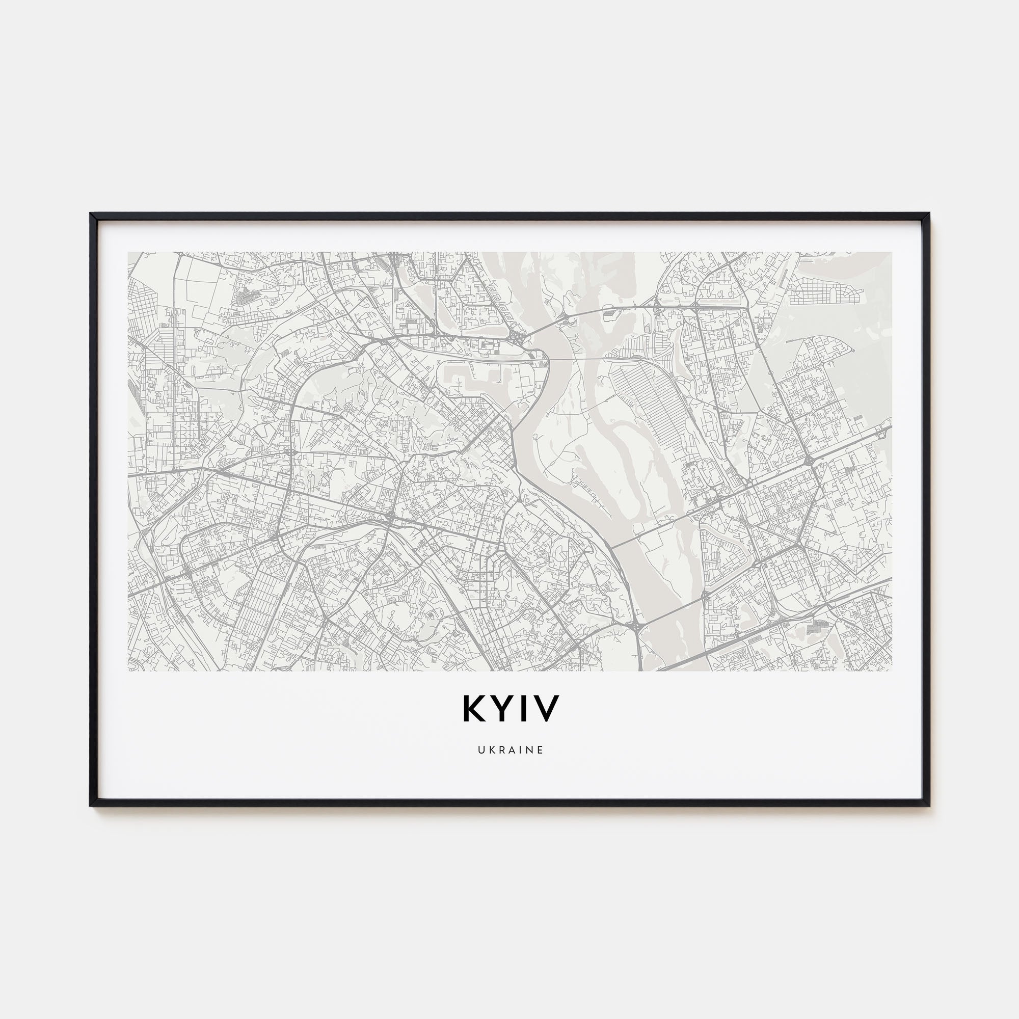 Kyiv Map Landscape Poster