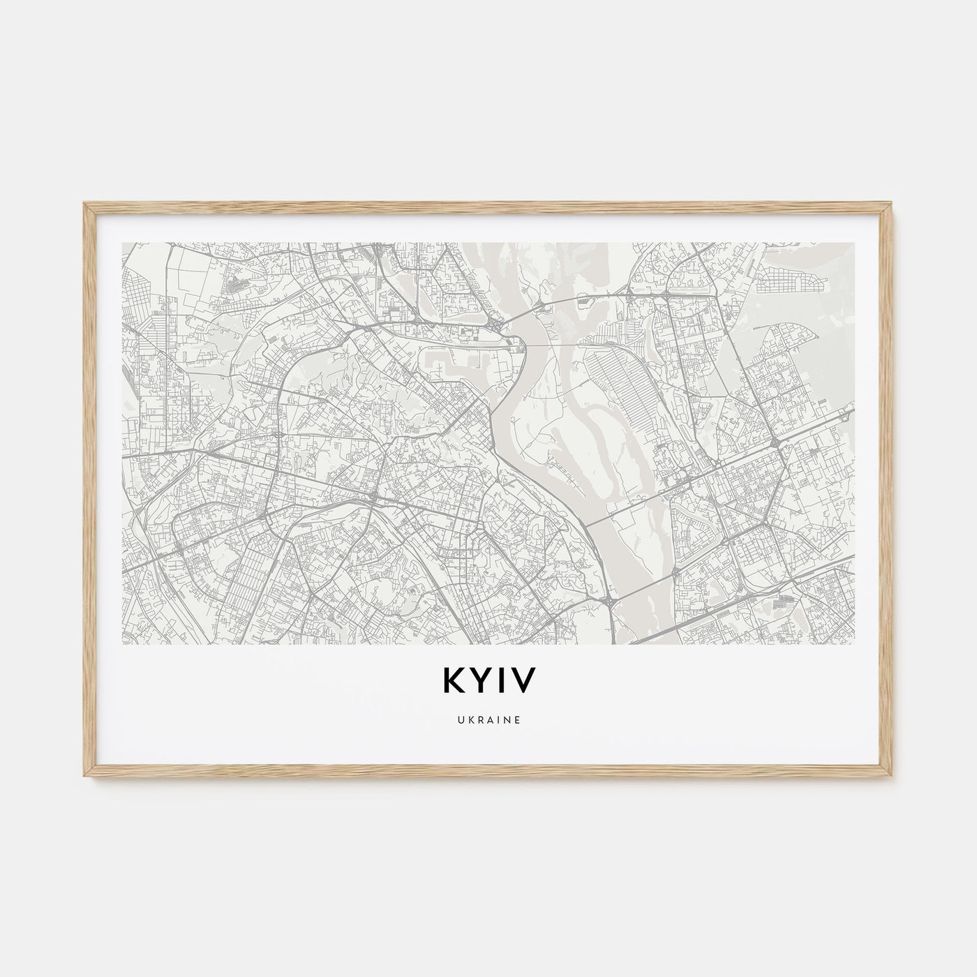 Kyiv Map Landscape Poster