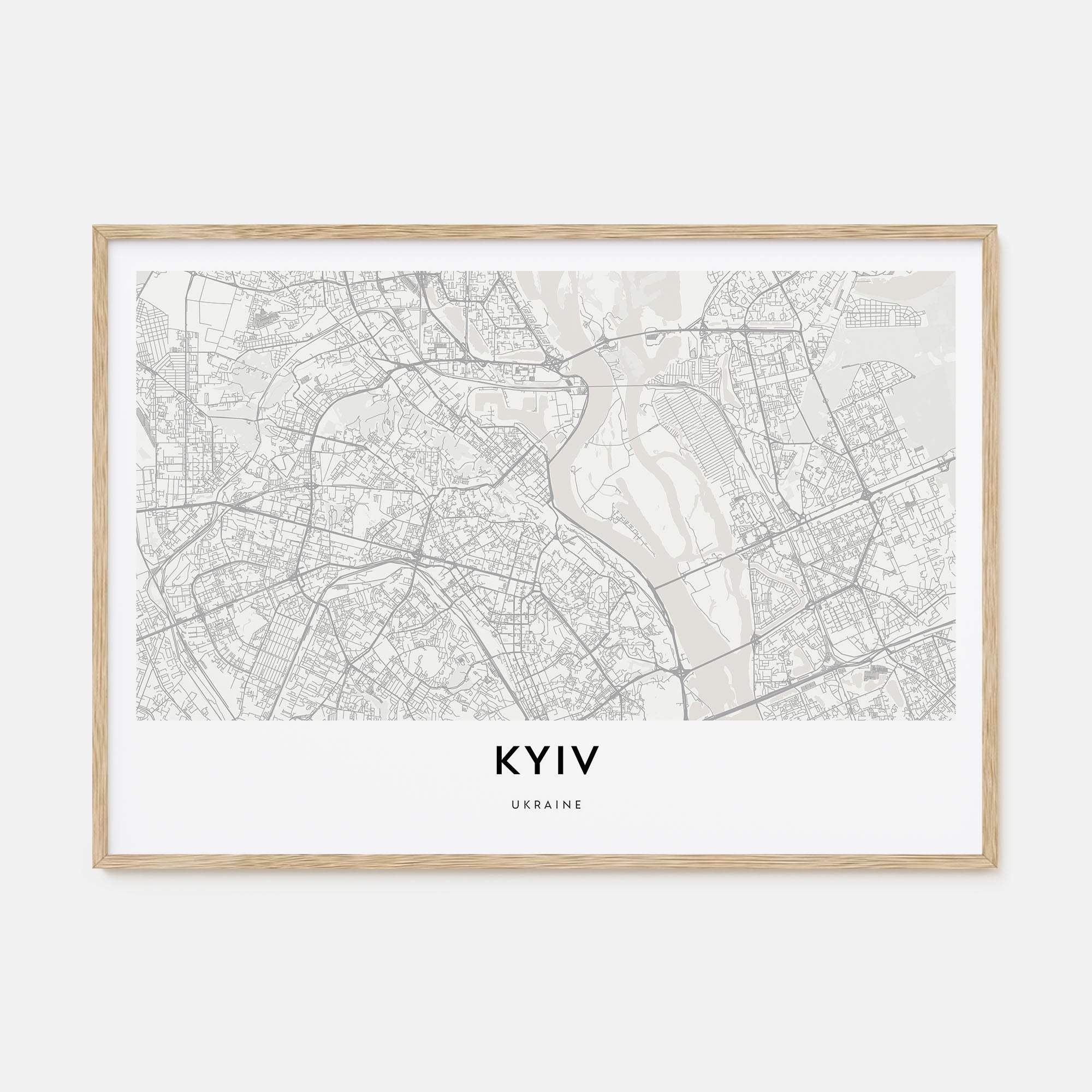 Kyiv Map Landscape Poster