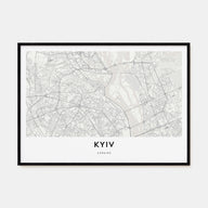 Kyiv Map Landscape Poster